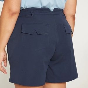 Navy Smart Stretch Twill Shorts, Size 12